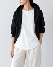 画像をギャラリービューアに読み込む, Short drape hoodie