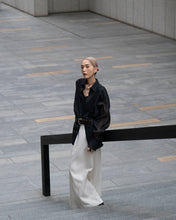 画像をギャラリービューアに読み込む, Organdie sleeve shirt - Black -