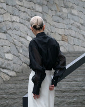 画像をギャラリービューアに読み込む, Organdie sleeve shirt - Black -