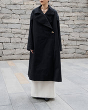 画像をギャラリービューアに読み込む, Double breasted orver coat - Black -