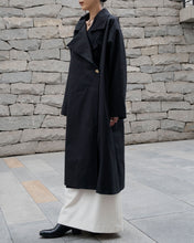 画像をギャラリービューアに読み込む, Double breasted orver coat - Black -