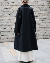 画像をギャラリービューアに読み込む, Double breasted orver coat - Black -