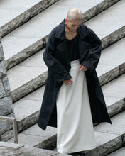 画像をギャラリービューアに読み込む, Double breasted orver coat - Black -