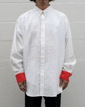 画像をギャラリービューアに読み込む, 【予約販売】コットンガーゼボタンダウンシャツ - ホワイト×レッド -