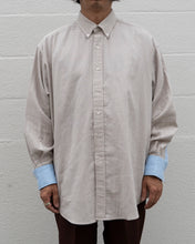 画像をギャラリービューアに読み込む, 【予約販売】コットンガーゼボタンダウンシャツ - ライトグレー×サックス -