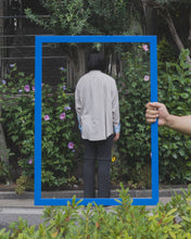 画像をギャラリービューアに読み込む, 【予約販売】コットンガーゼボタンダウンシャツ - ライトグレー×サックス -