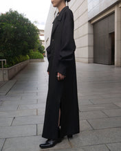 画像をギャラリービューアに読み込む, Tailored collar long dress - Black -