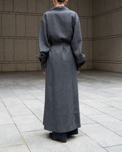 画像をギャラリービューアに読み込む, Tailored collar long dress - Melange gray -