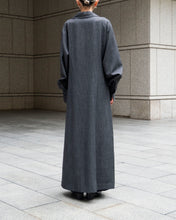 画像をギャラリービューアに読み込む, Tailored collar long dress - Melange gray -
