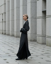 画像をギャラリービューアに読み込む, Tailored collar long dress - Melange gray -