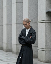 画像をギャラリービューアに読み込む, Tailored collar long dress - Melange gray -