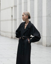 画像をギャラリービューアに読み込む, Tailored collar long dress - Black -