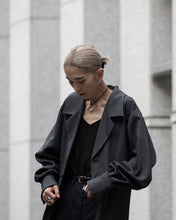 画像をギャラリービューアに読み込む, Tailored collar long dress - Melange gray -