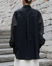画像をギャラリービューアに読み込む, Organdie sleeve shirt - Black -