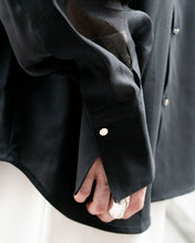 画像をギャラリービューアに読み込む, Organdie sleeve shirt - Black -