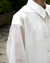 画像をギャラリービューアに読み込む, Organdie sleeve shirt - White -