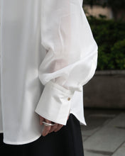 画像をギャラリービューアに読み込む, Organdie sleeve shirt - White -