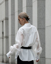 画像をギャラリービューアに読み込む, Organdie sleeve shirt - White -