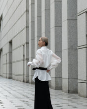 画像をギャラリービューアに読み込む, Organdie sleeve shirt - White -