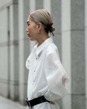 画像をギャラリービューアに読み込む, Organdie sleeve shirt - White -