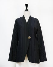 画像をギャラリービューアに読み込む, 【予約商品】Stripe collarless jacket
