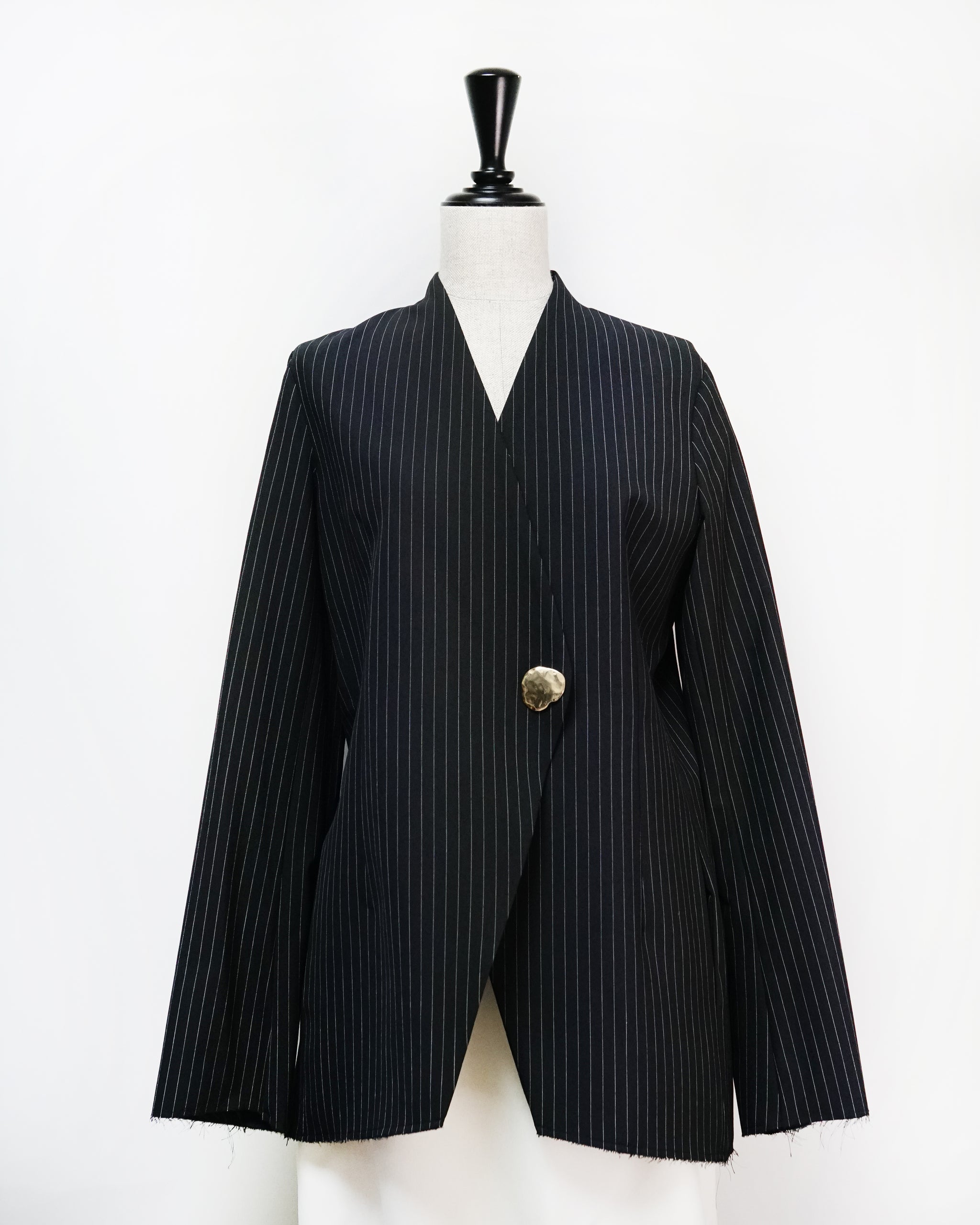 予約商品】Stripe collarless jacket – MeisMe