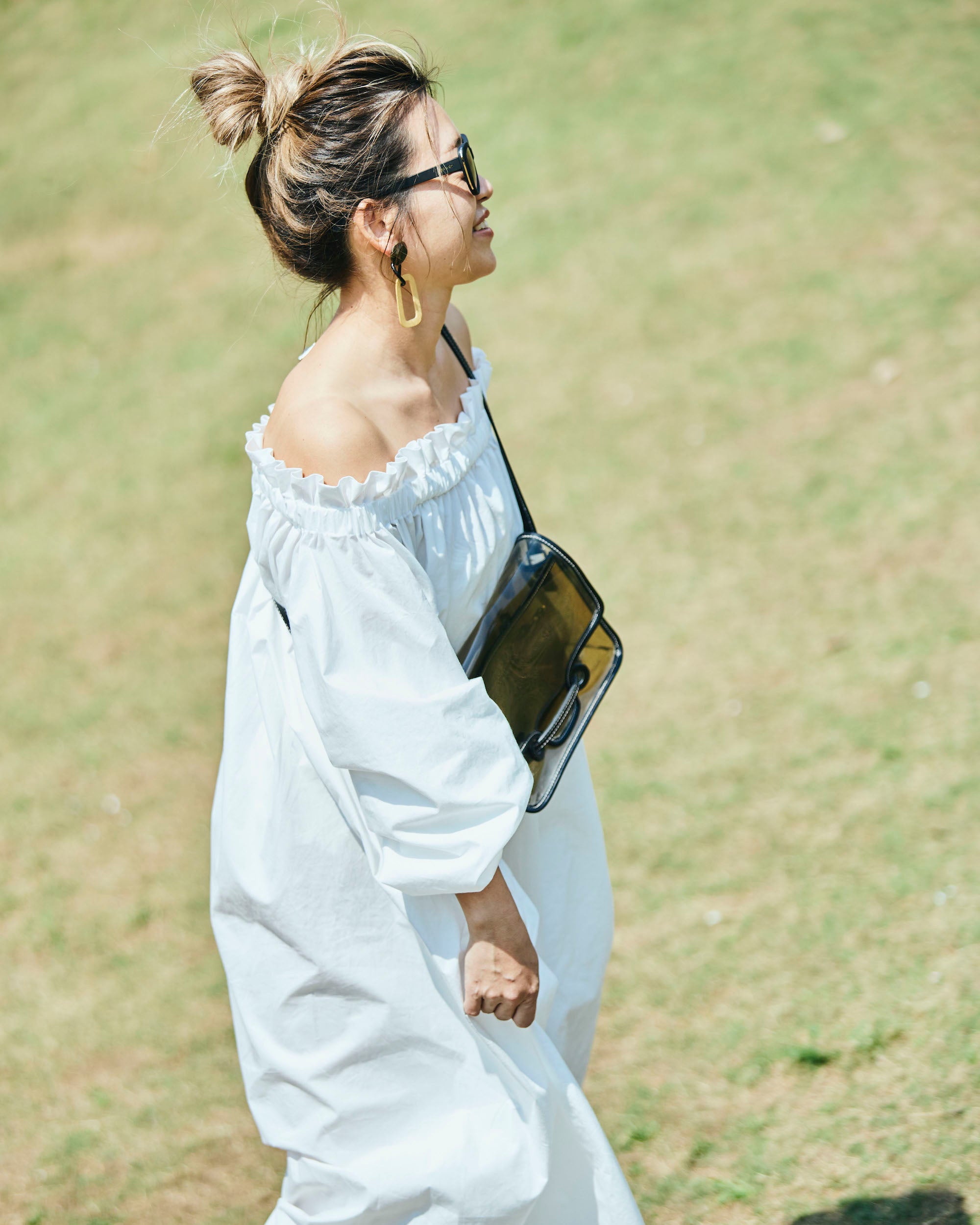 予約商品】MeisMe × Atsuko Fujita Cotton gathered puff dress 