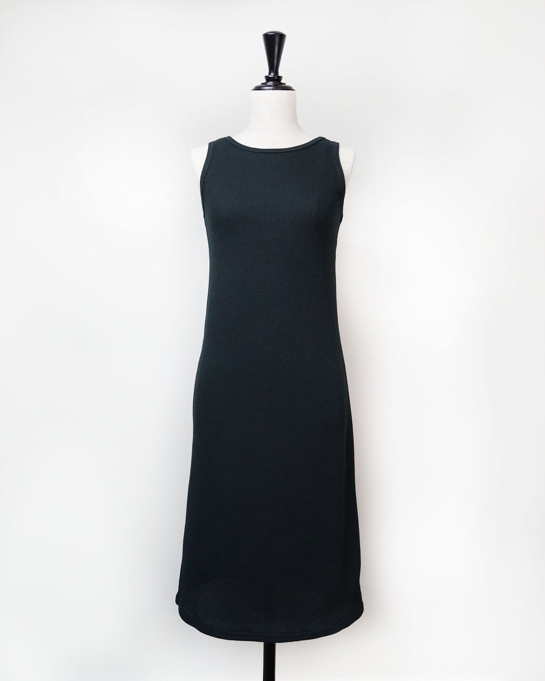 Open back long waffle tank top